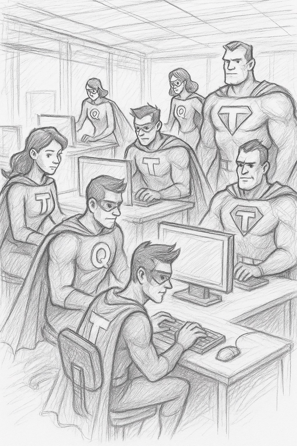Testing Superheroes illustration